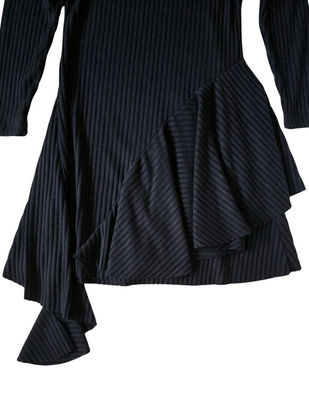 Mia Joy By Joyfolie Asymmetrical Ribbed Ruffle Dress Size 10 Girls Long Sleeve - Picture 2 of 4